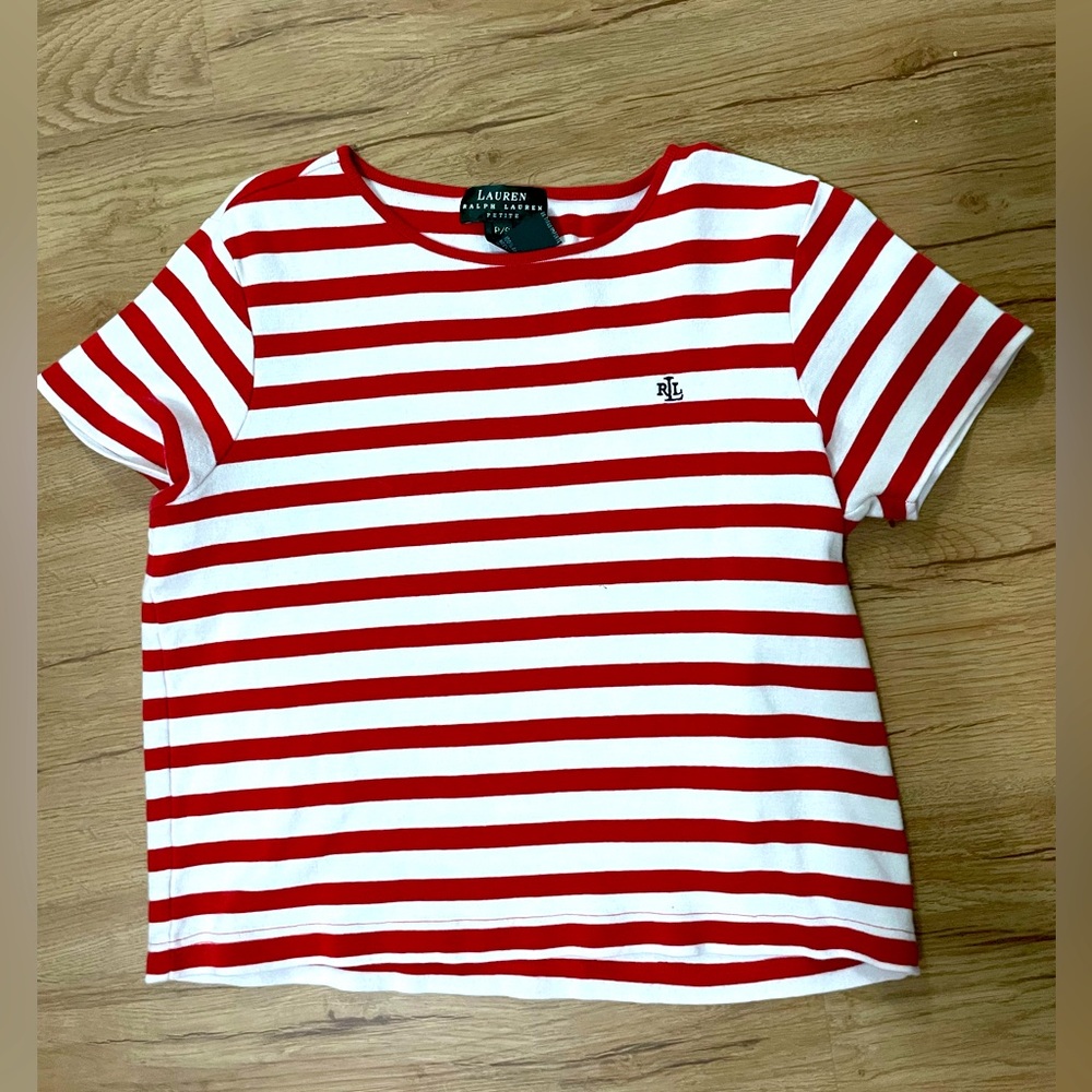 ralph lauren petite striped tee